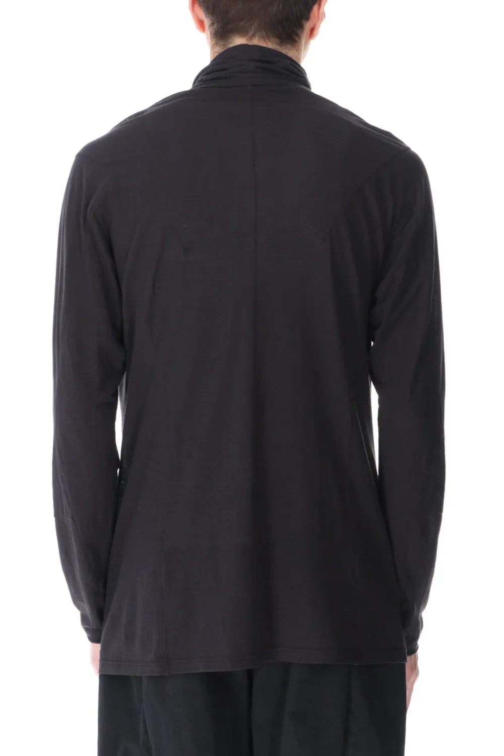 High neck long sleeve light jersey Charcoal