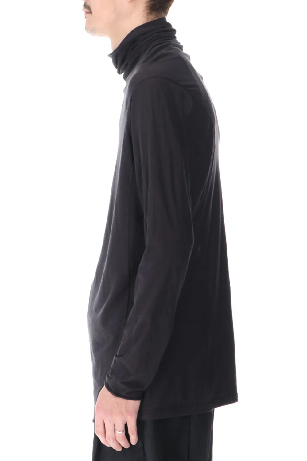 High neck long sleeve light jersey Charcoal
