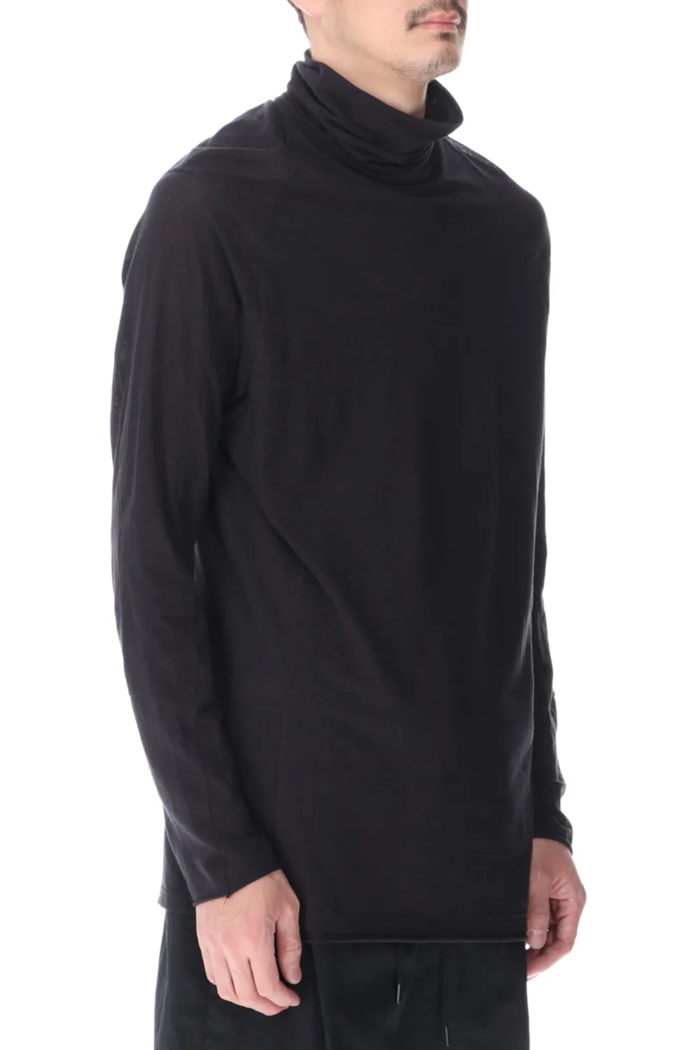 High neck long sleeve light jersey Charcoal
