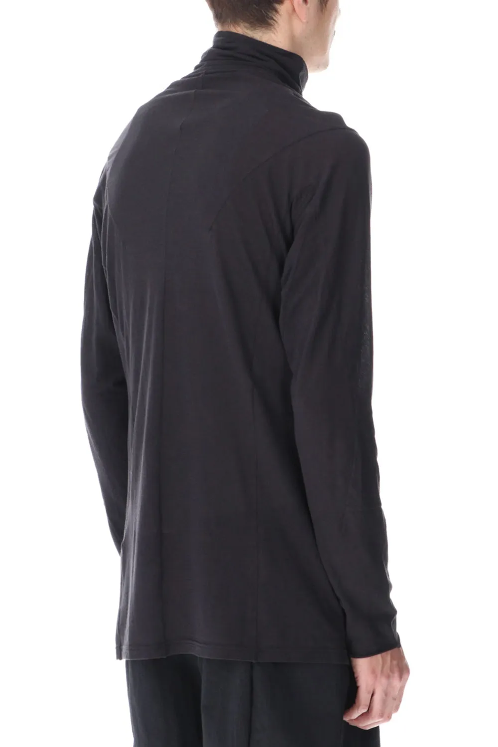 High neck long sleeve light jersey Charcoal