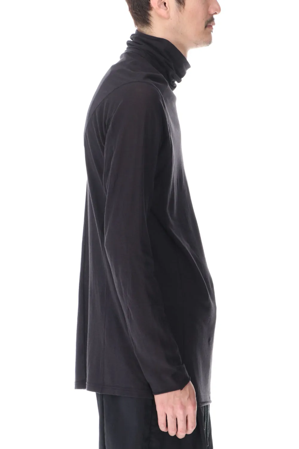 High neck long sleeve light jersey Charcoal