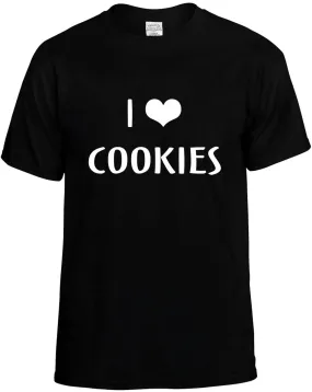 I Love Heart Cookies Unisex T-Shirt Novelty Graphic Tee Shirt