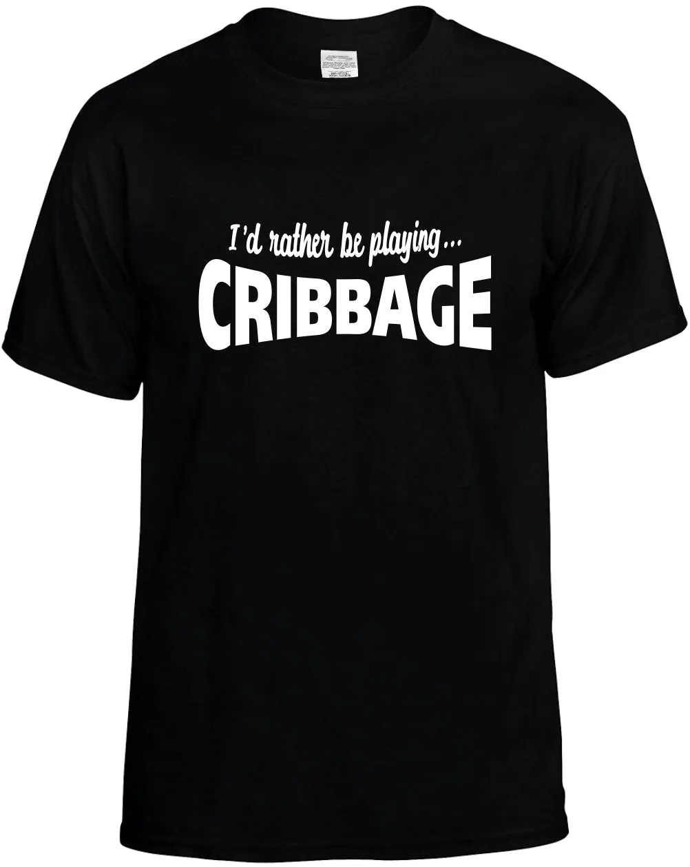 I'D Rather be Playing Cribbage Unisex T-Shirt Novelty Graphic Tee Shirt