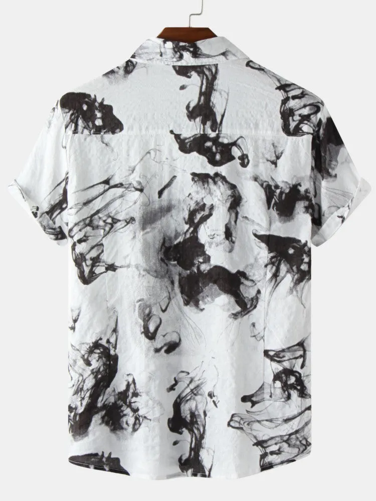 Ink Painting Short Sleeve Shirts