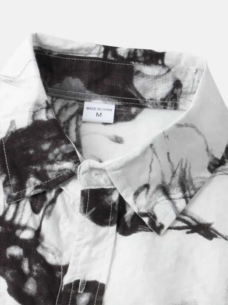 Ink Painting Short Sleeve Shirts