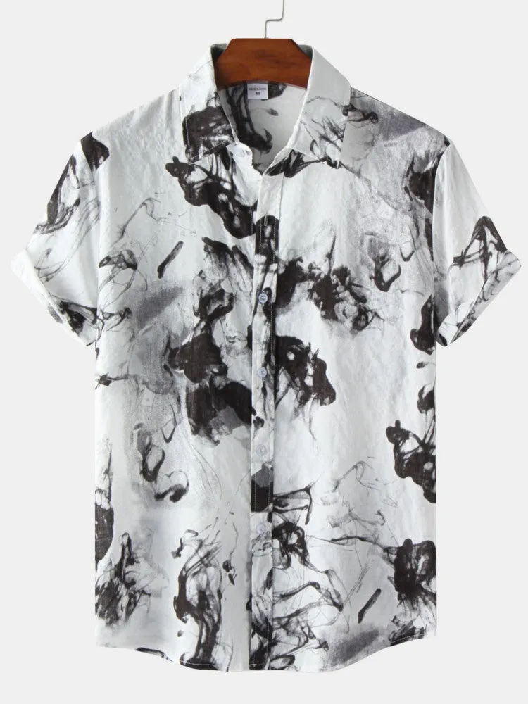 Ink Painting Short Sleeve Shirts