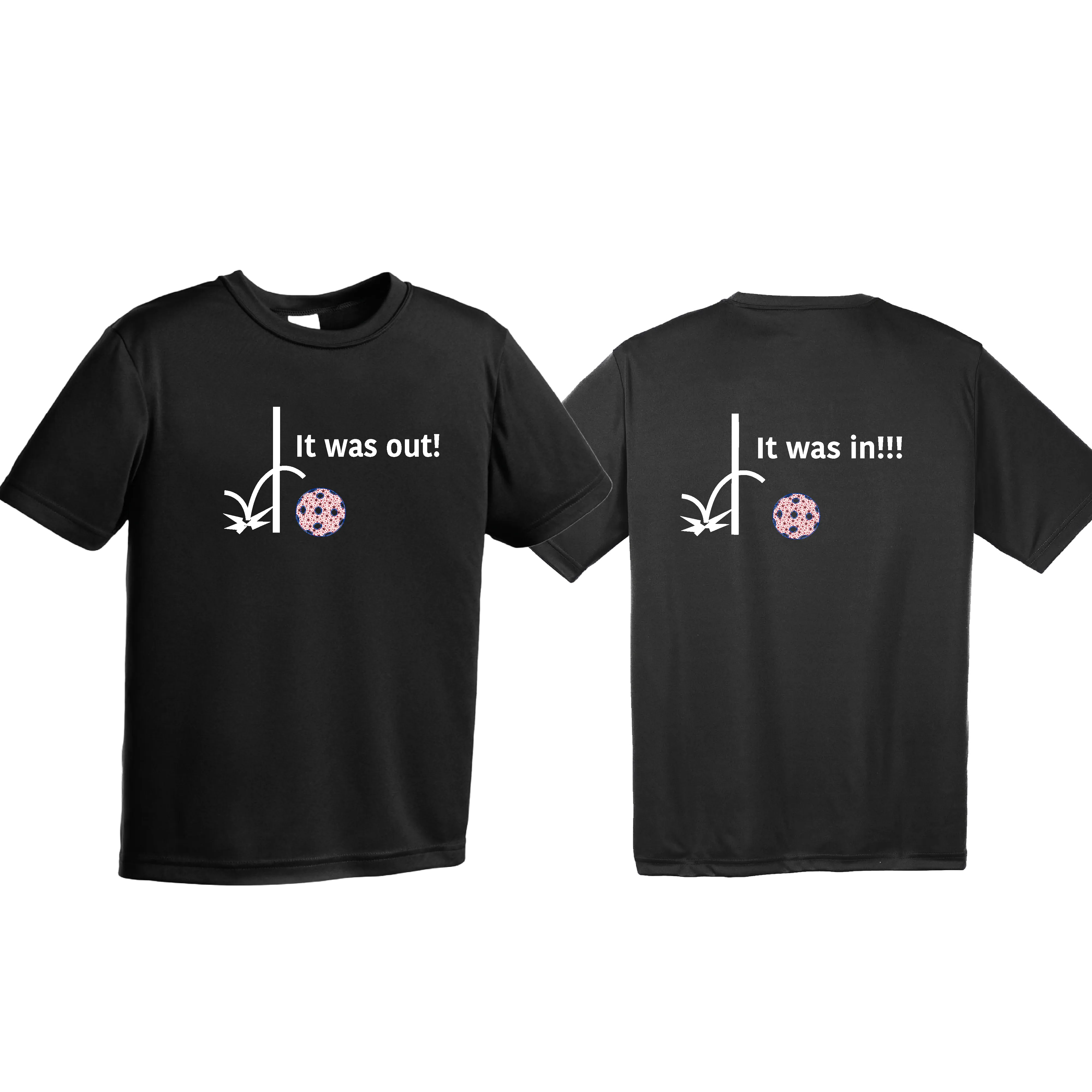 It Was Out! It Was In! (Pickleballs Patriotic Stars) | Youth Short Sleeve Pickleball Shirts | 100% Polyester