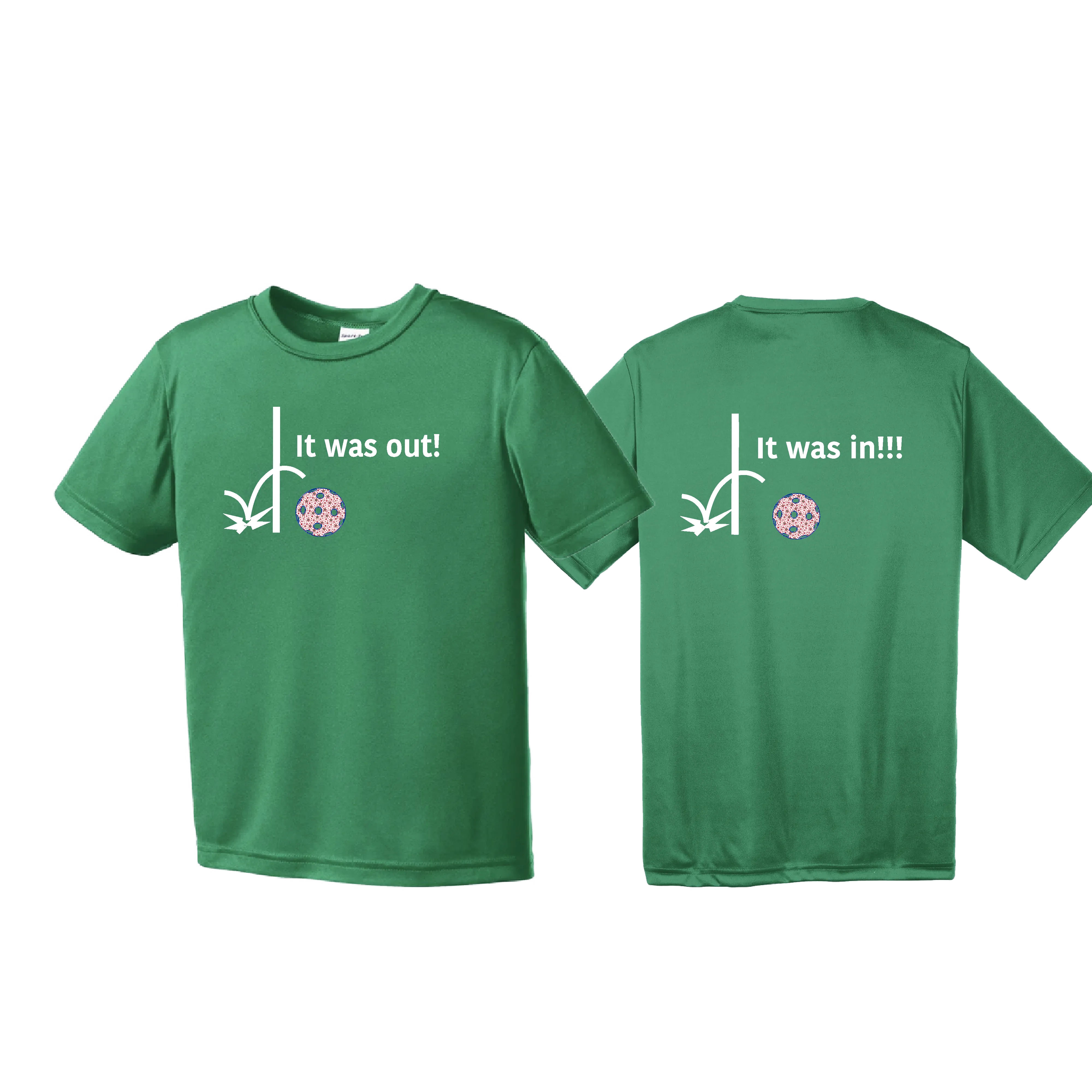 It Was Out! It Was In! (Pickleballs Patriotic Stars) | Youth Short Sleeve Pickleball Shirts | 100% Polyester