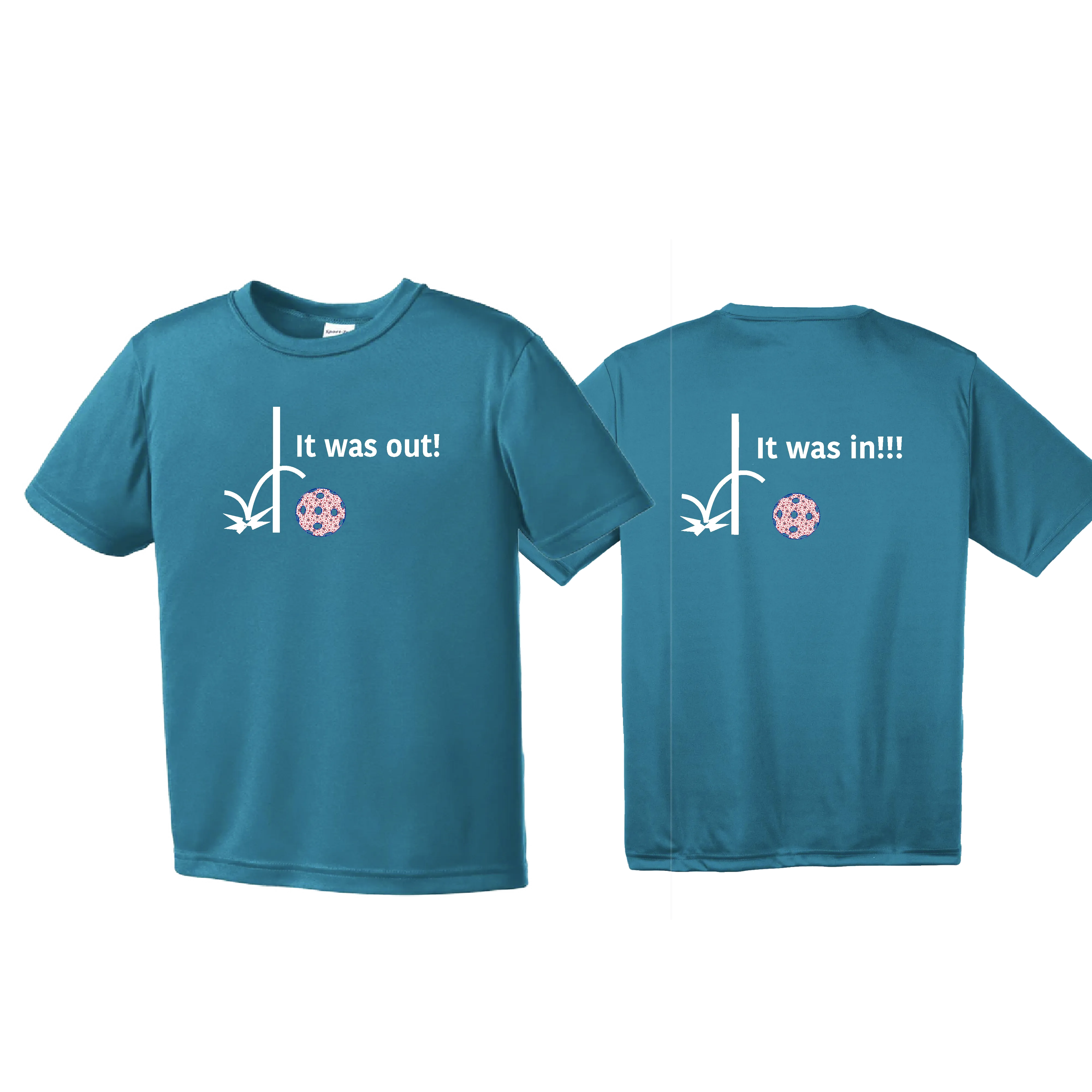 It Was Out! It Was In! (Pickleballs Patriotic Stars) | Youth Short Sleeve Pickleball Shirts | 100% Polyester