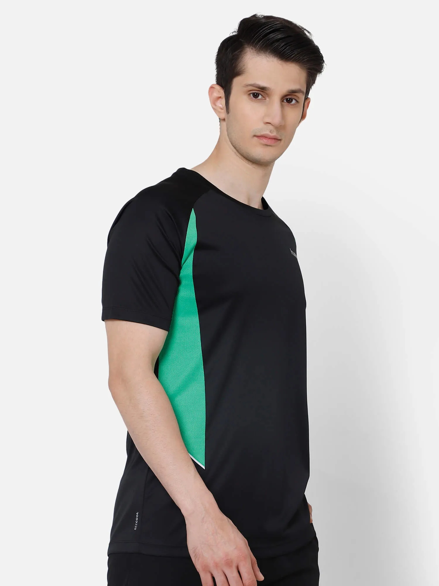 Kemper Round Neck Half Sleeve Solid Regular fit Polyester T-shirt for Men Comfortable Breathable Fabric Stretchable for Everyday Use Ideal for Yoga Training Gym Running or Performance