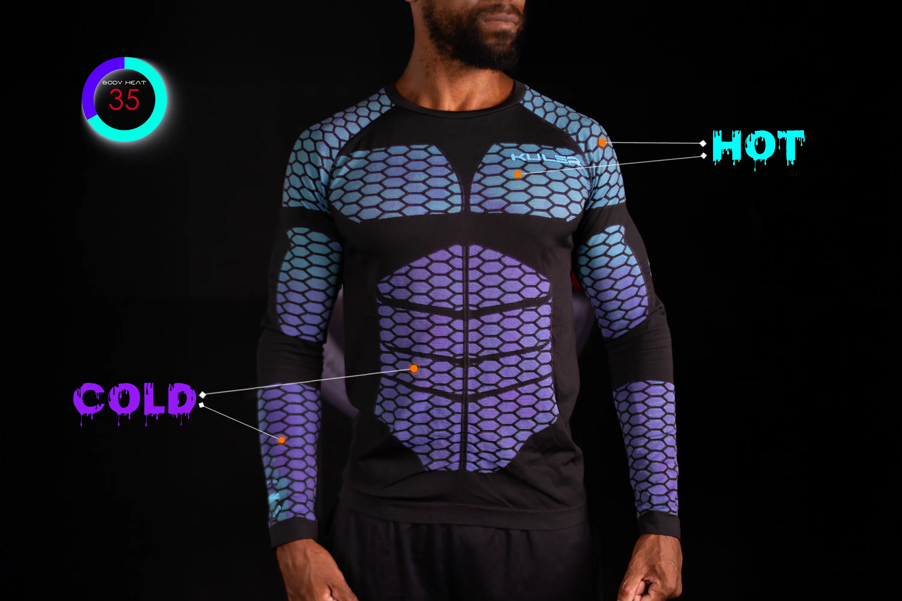 KULER® - Color Changing Sportswear (Purple to Neon Blue) PRE-ORDER June 2025 Delivery