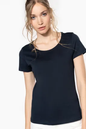 Ladies' Short-sleeved Organic T-shirt With Raw Edge Neckline - 110 g/m² -  K399