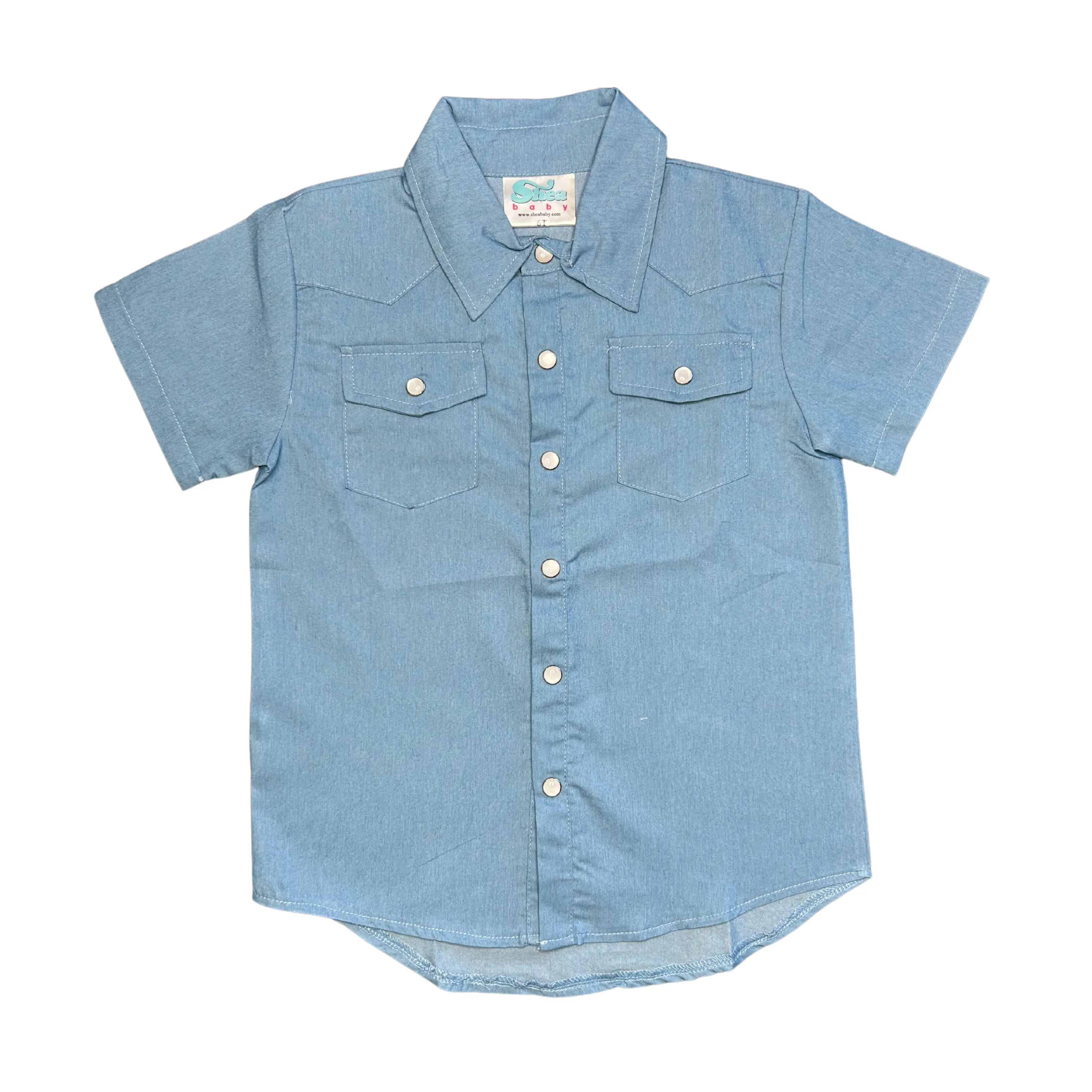 Light Denim SS Pearl Snap Shirt Kid (6-7)