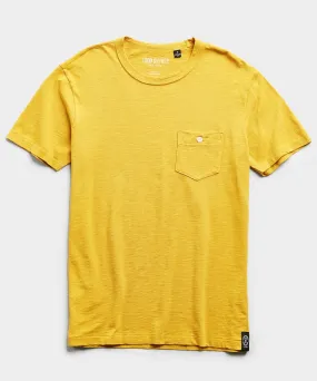 Made in L.A. Slub Jersey Pocket T-Shirt in Maize