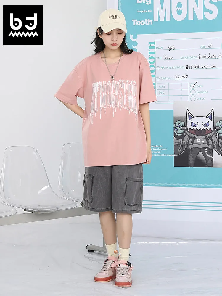 Melt Ice monogram print loose sleeved cotton T-shirt
