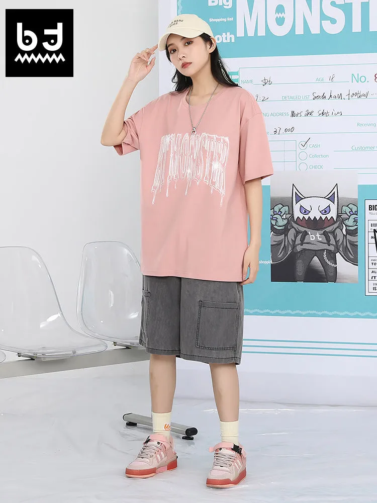 Melt Ice monogram print loose sleeved cotton T-shirt