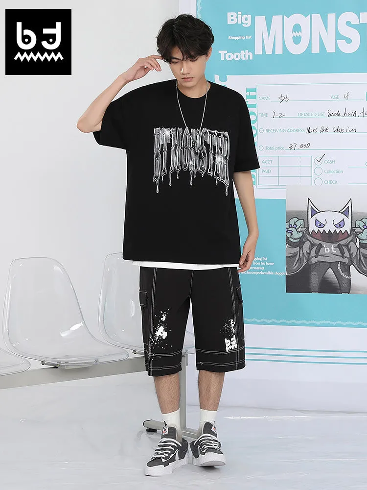 Melt Ice monogram print loose sleeved cotton T-shirt