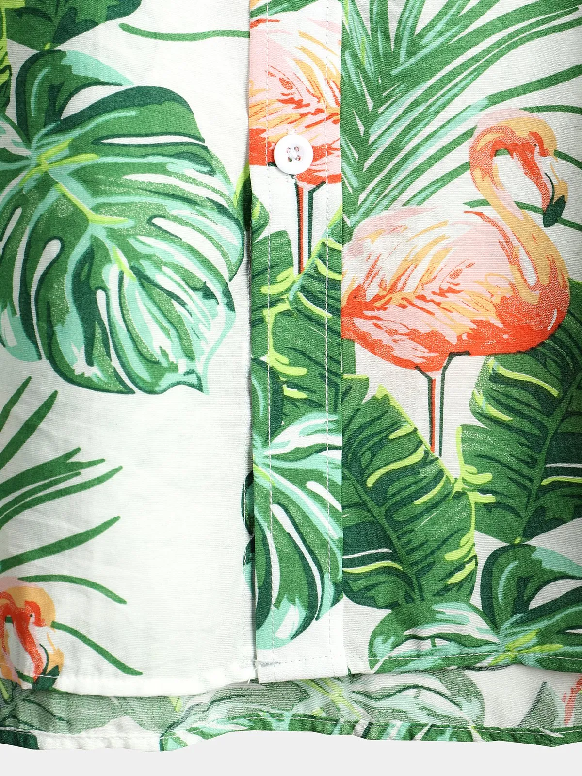 Men' Holiday Flamingo Short Sleeve Cotton Shirt
