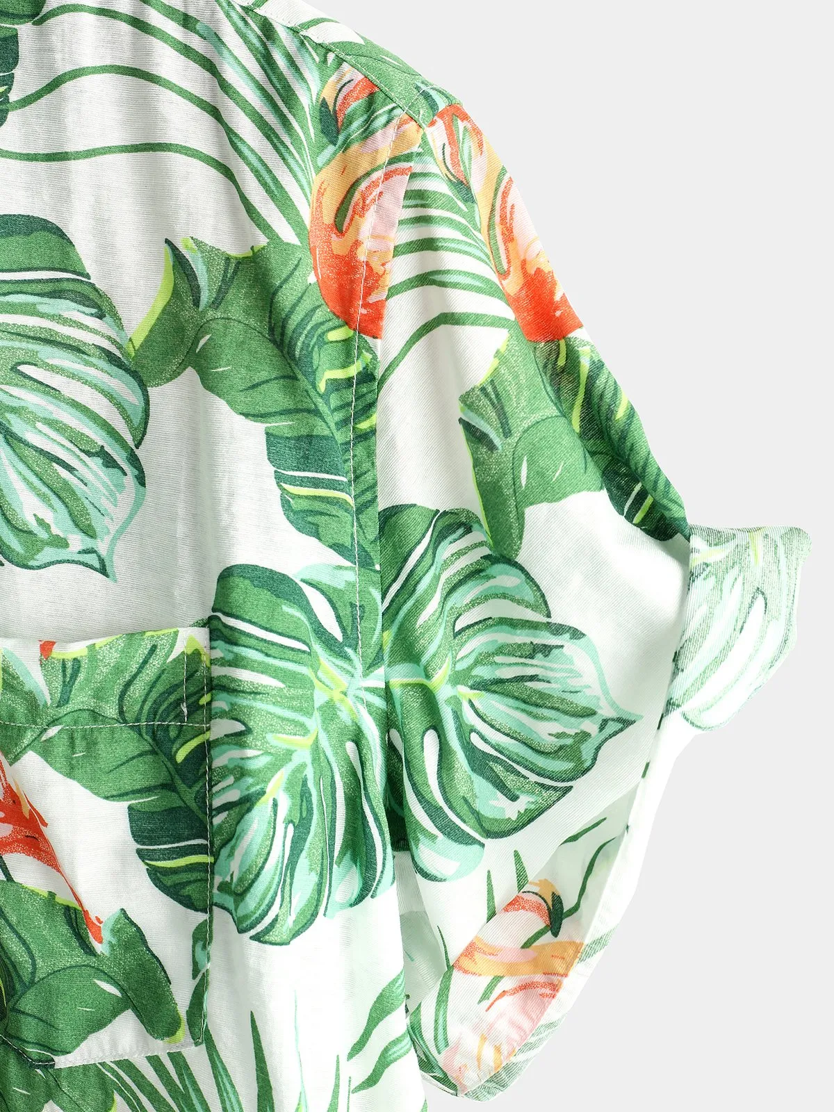 Men' Holiday Flamingo Short Sleeve Cotton Shirt