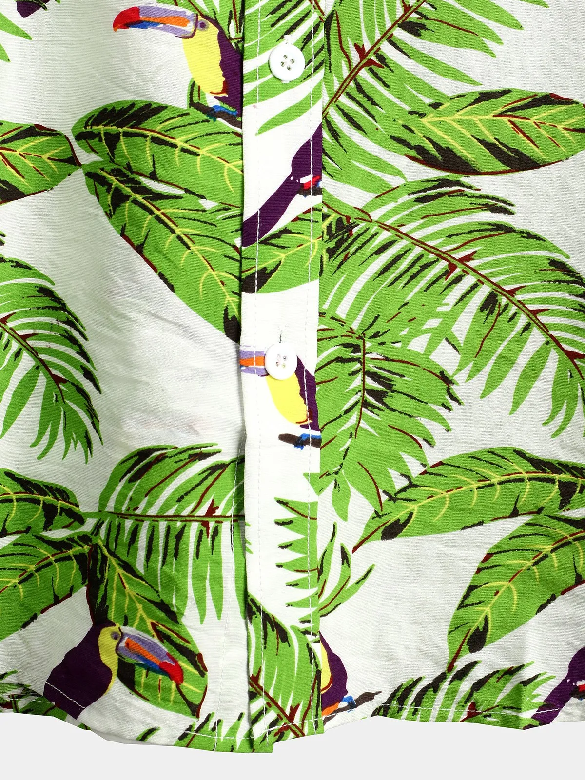 Men's Animal Holiday Tropical Pocket Short Sleeve Cotton Shirt