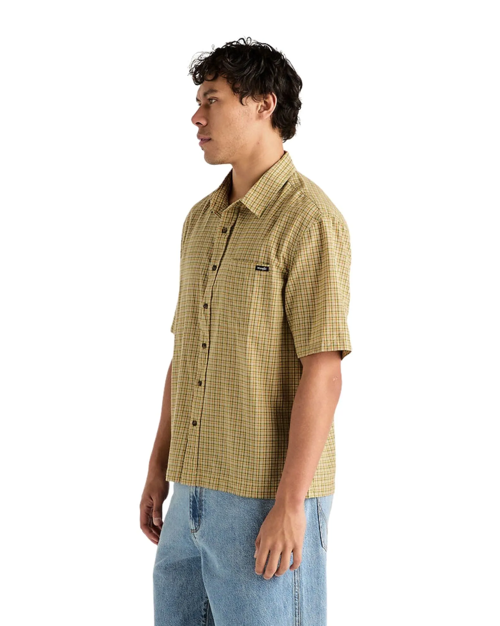 Mens Boxcar Shirt - Tan Check