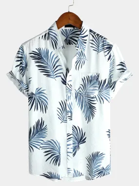 Men's Casual Holiday Cotton Pocket Short Sleeve Shirt