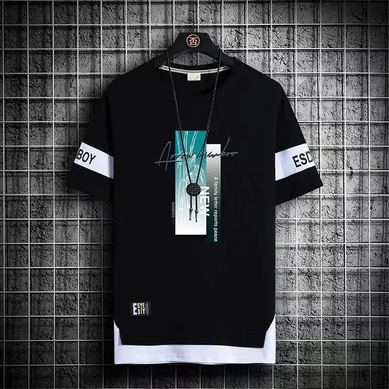Men's Color Block Short Sleeve Casual T-Shirt