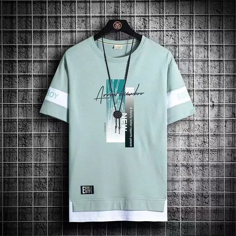 Men's Color Block Short Sleeve Casual T-Shirt