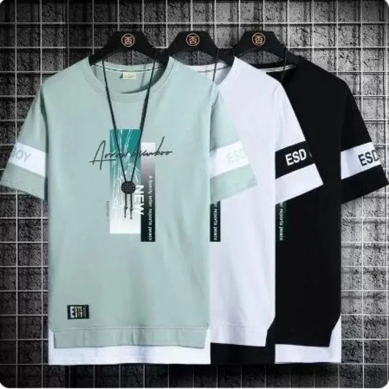 Men's Color Block Short Sleeve Casual T-Shirt