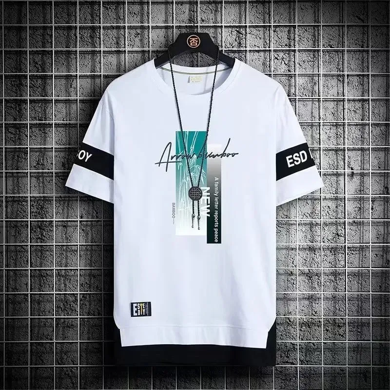 Men's Color Block Short Sleeve Casual T-Shirt