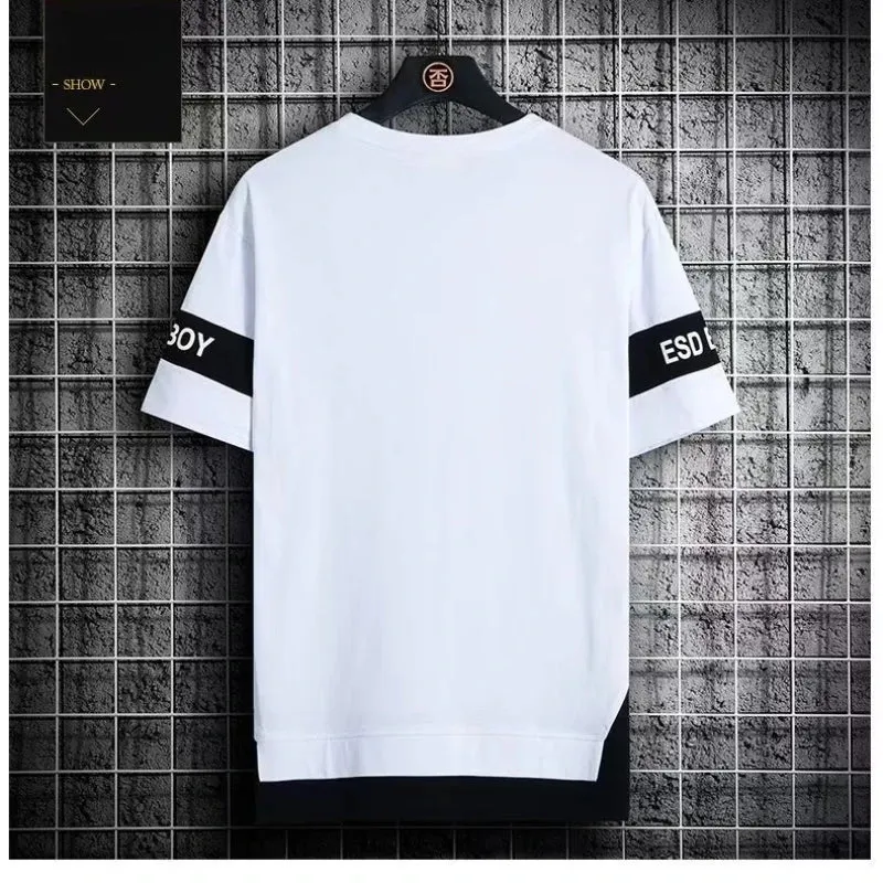 Men's Color Block Short Sleeve Casual T-Shirt