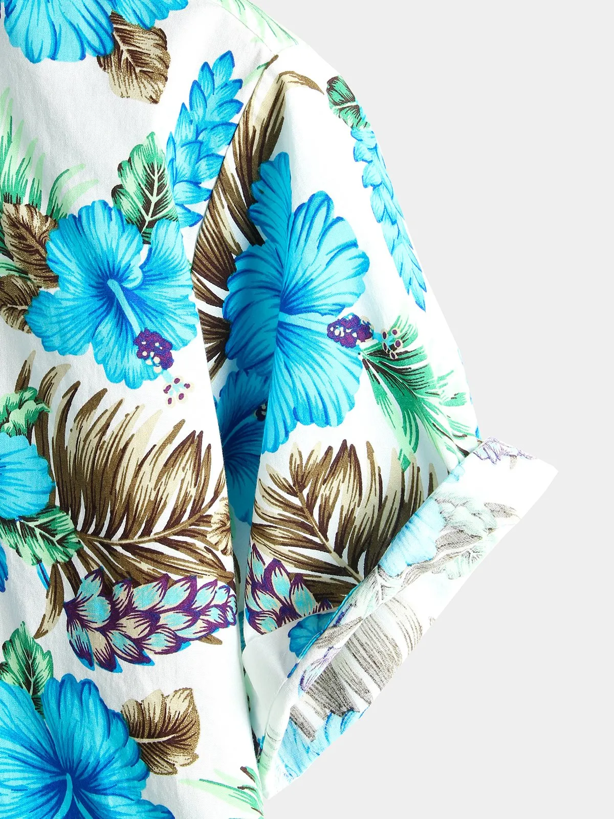 Men's Floral Cotton Tropical Hawaiian Shirt