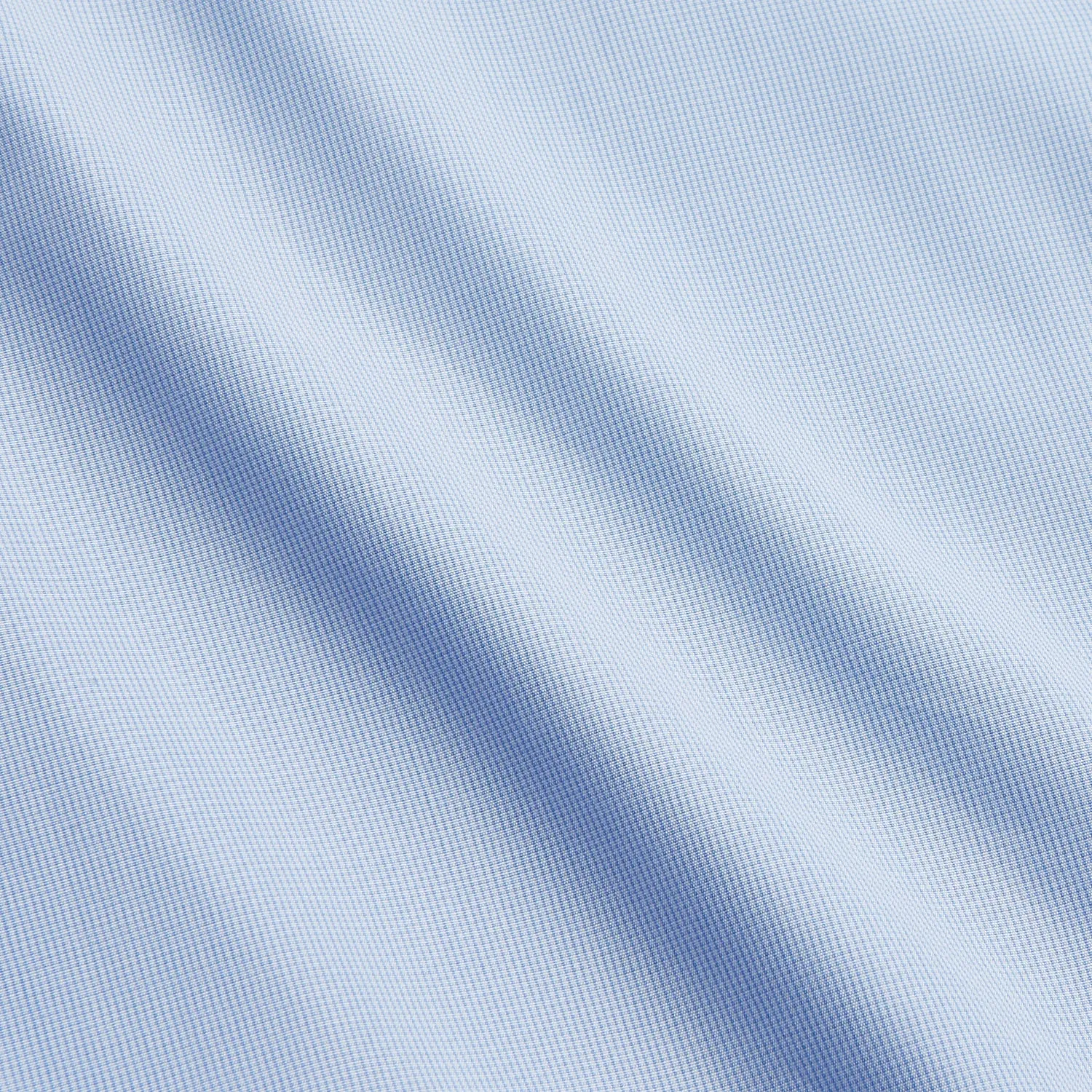 Mid Blue Micro-Check Regular Fit Shirt with White T&A Collar and Double Cuffs