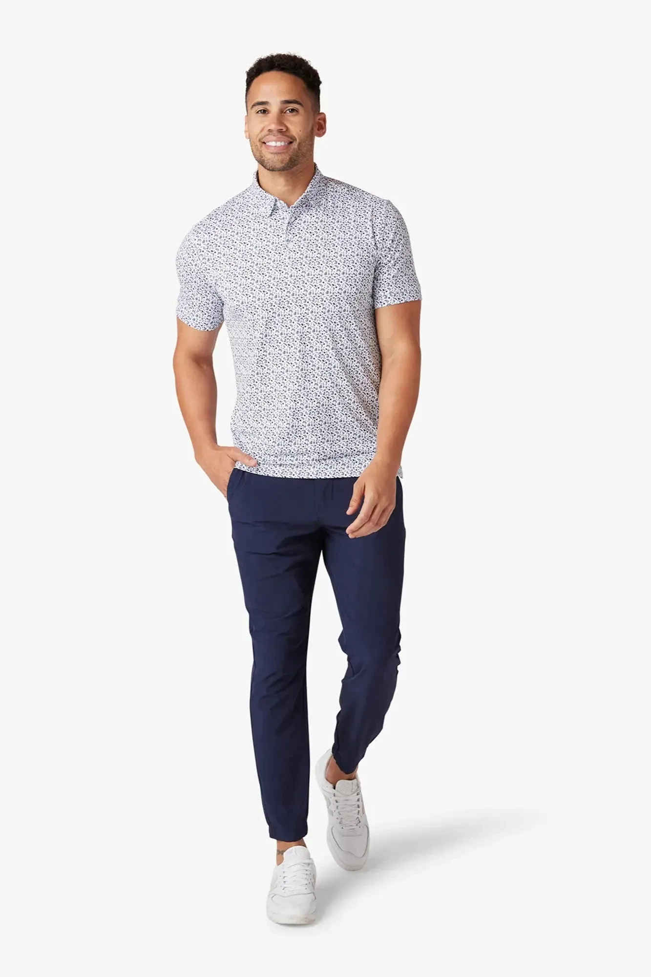 Mizzen Main Green White Navy Floral Print