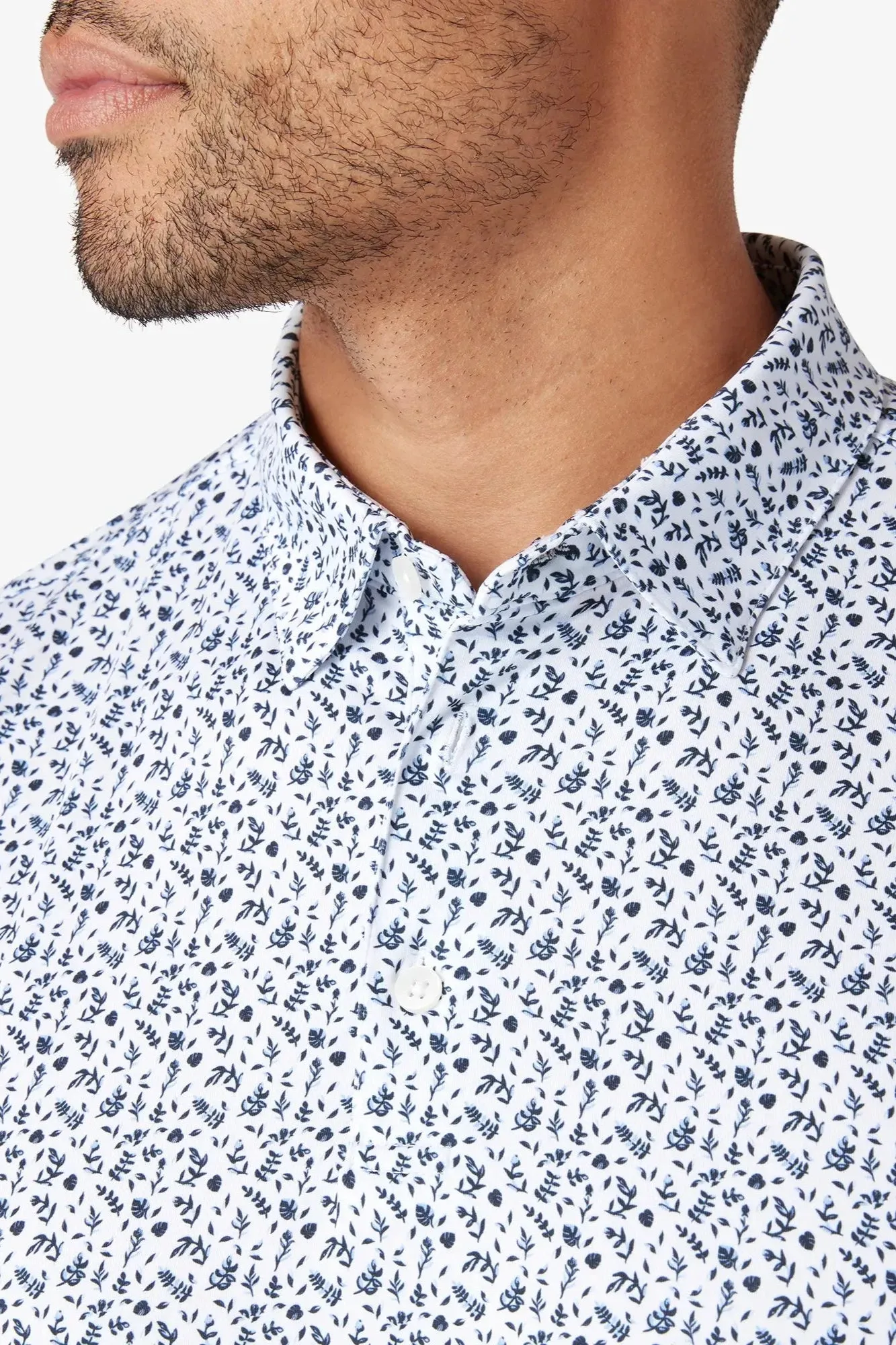Mizzen Main Green White Navy Floral Print