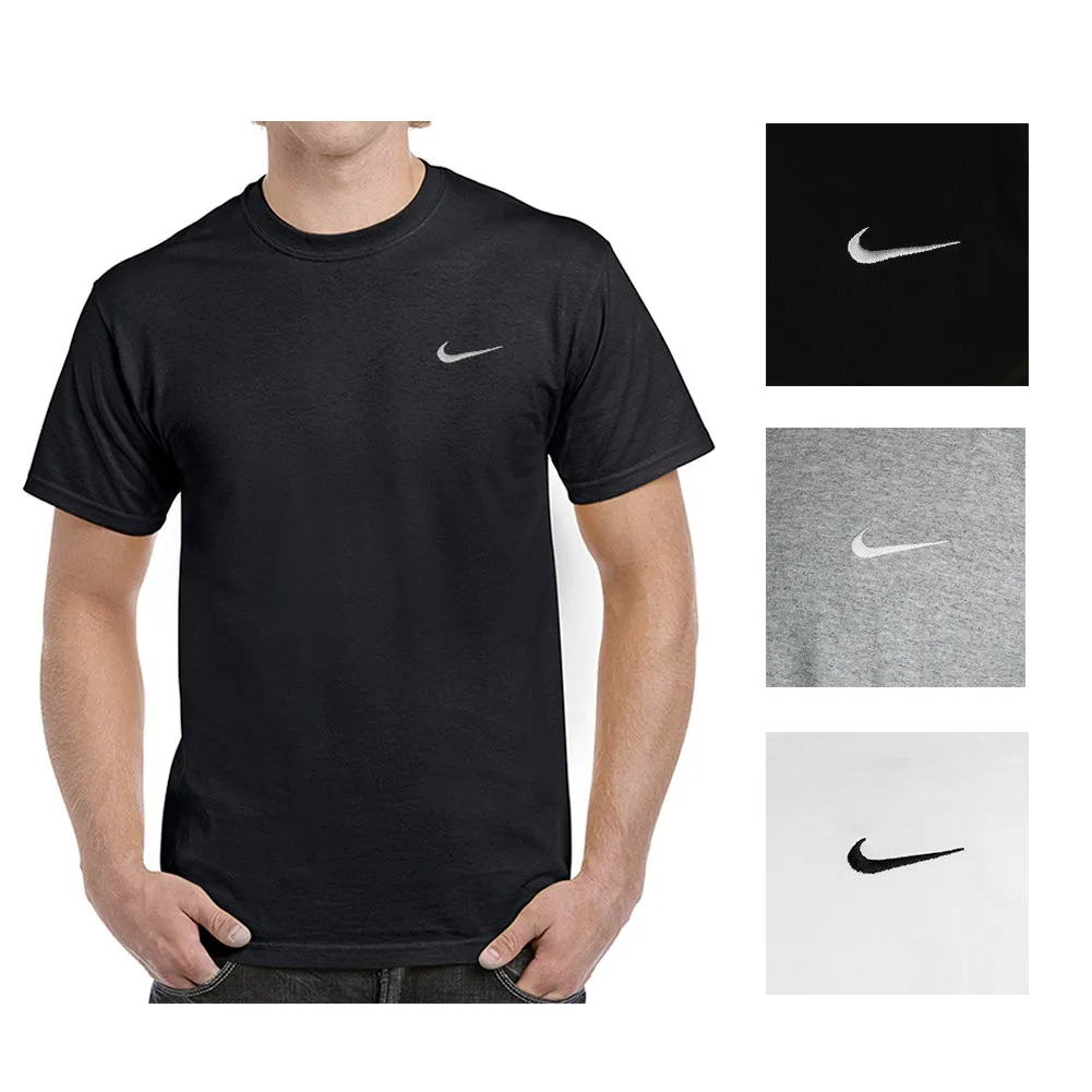 Nike Men's Short Sleeve Athletic Wear Embroidered Swoosh Workout Active T-Shirt