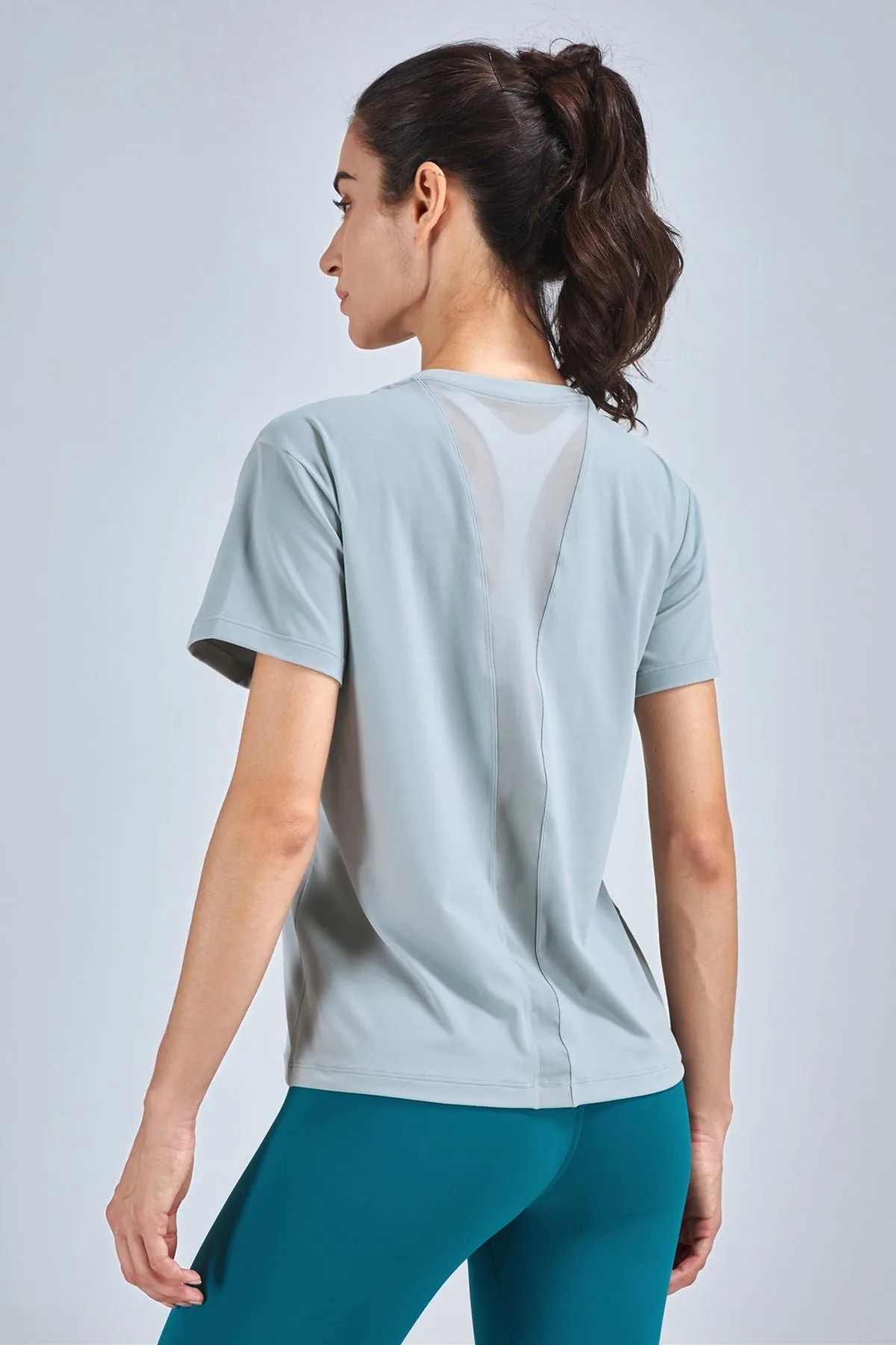 Open Back Crew Neck T-Shirts