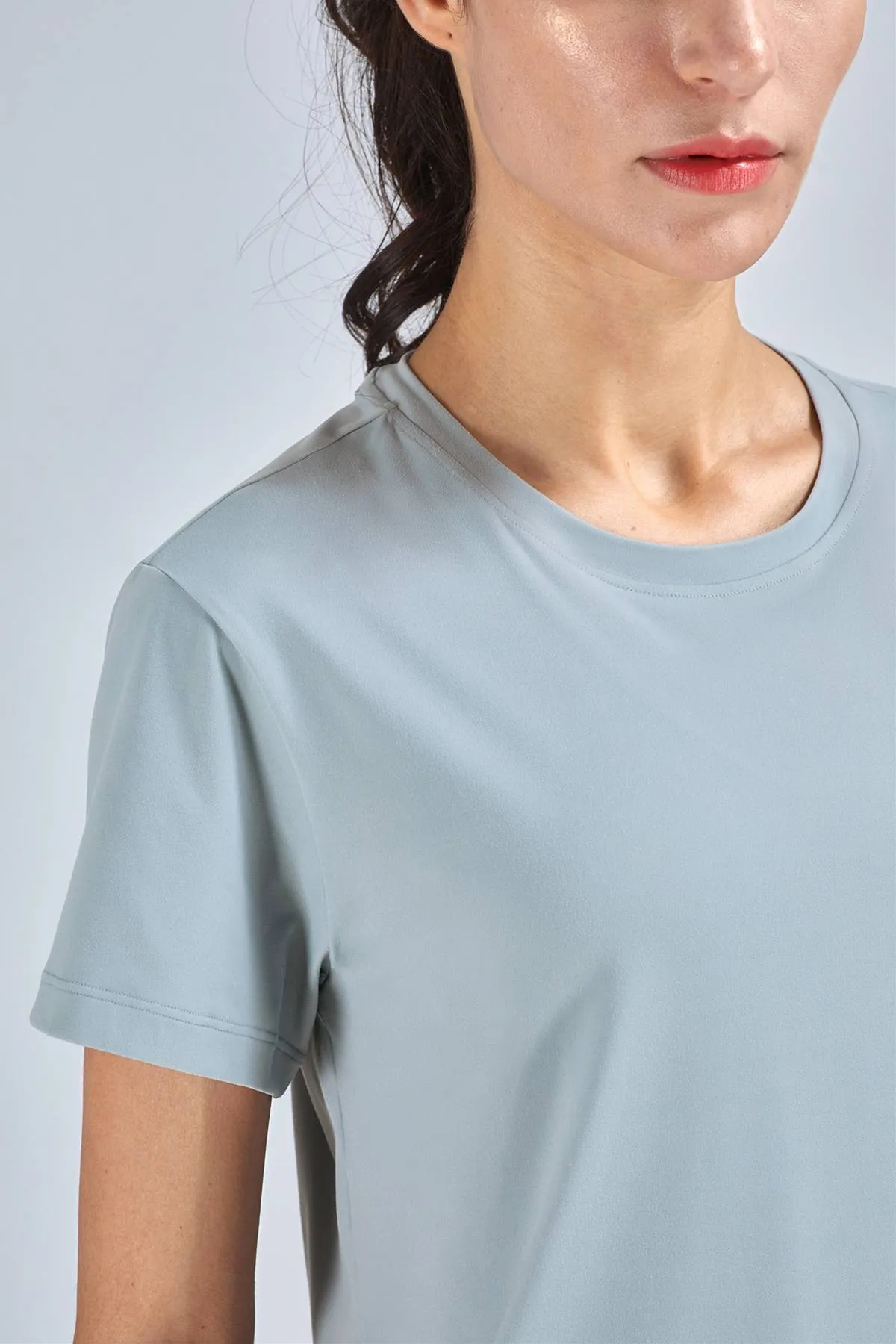 Open Back Crew Neck T-Shirts