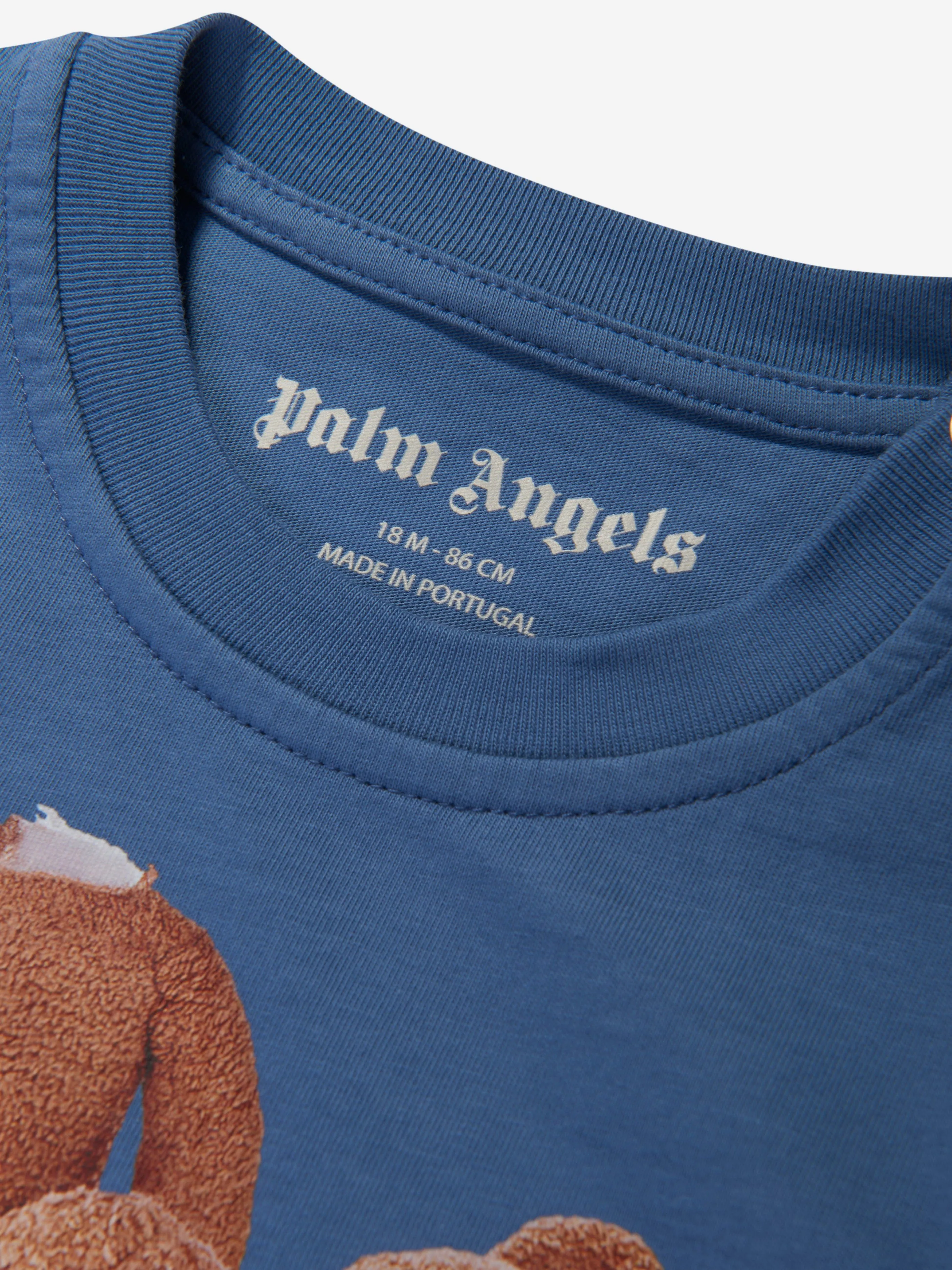 Palm Angels Baby Boys Bear T-Shirt in Blue