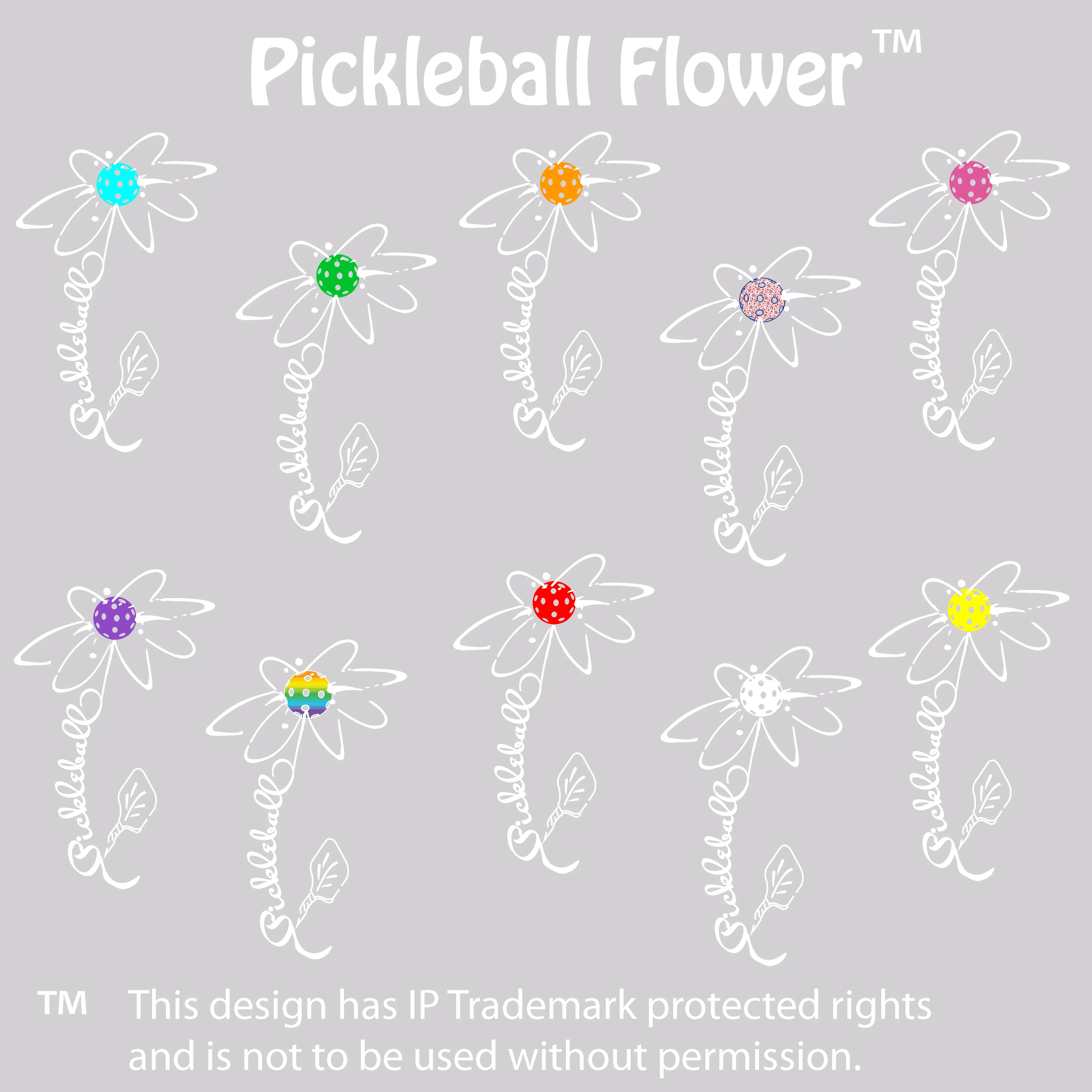Pickleball Flower (Pink Purple Rainbow) | Youth Short Sleeve Pickleball Shirts | 100% Polyester