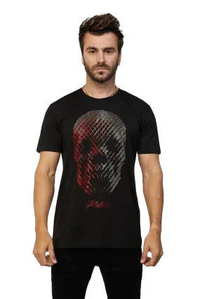Platini Black Cotton Rhinestone Original Print T-Shirt