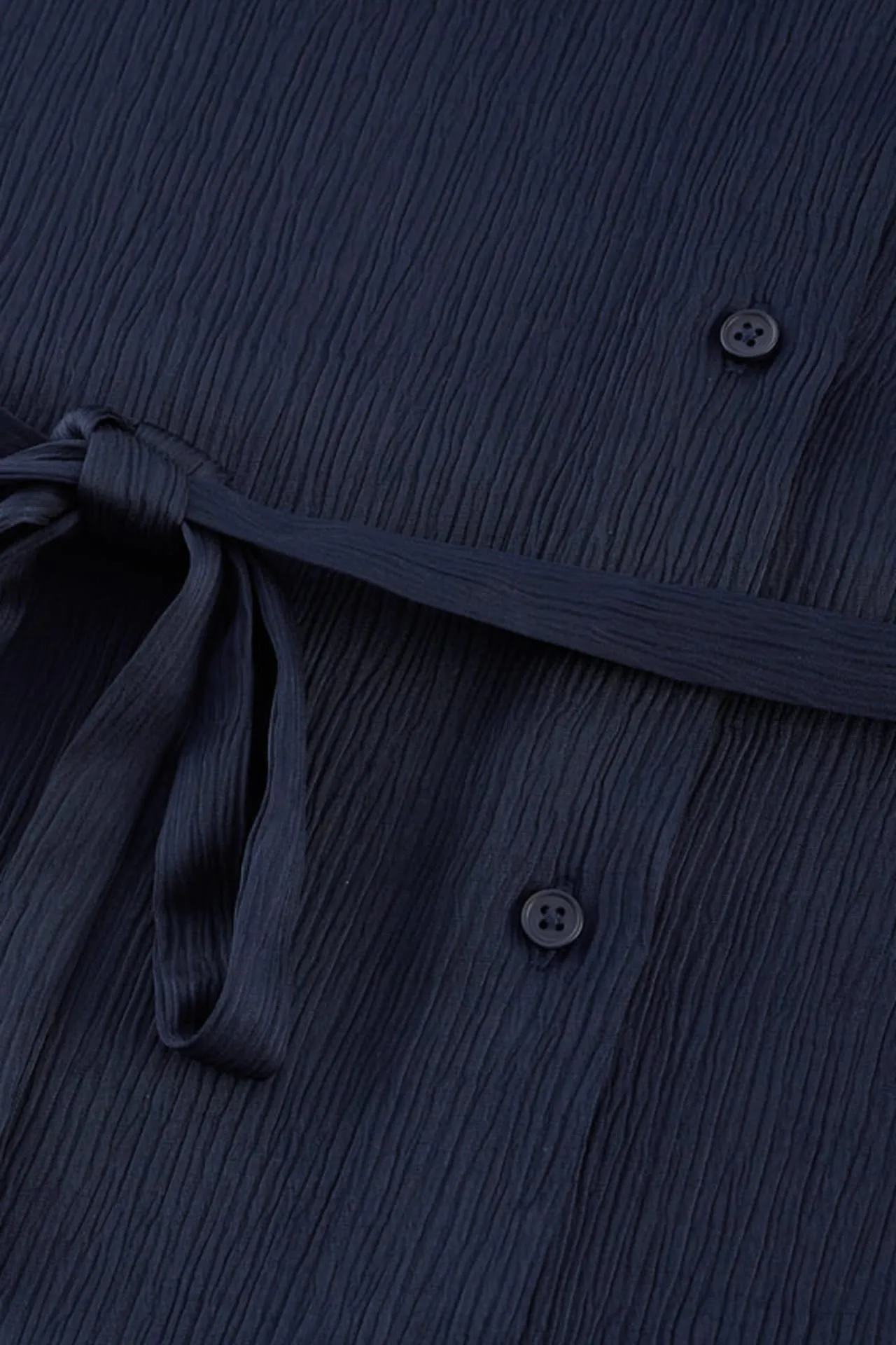 Pleated Satin Puff Sleeve Shirt Collar Blouse