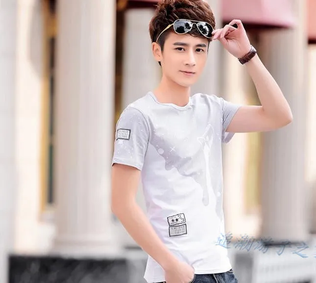 Popular Short Sleeve T-Shirt Summer Slim Look Trendy Matching T-Shirt
