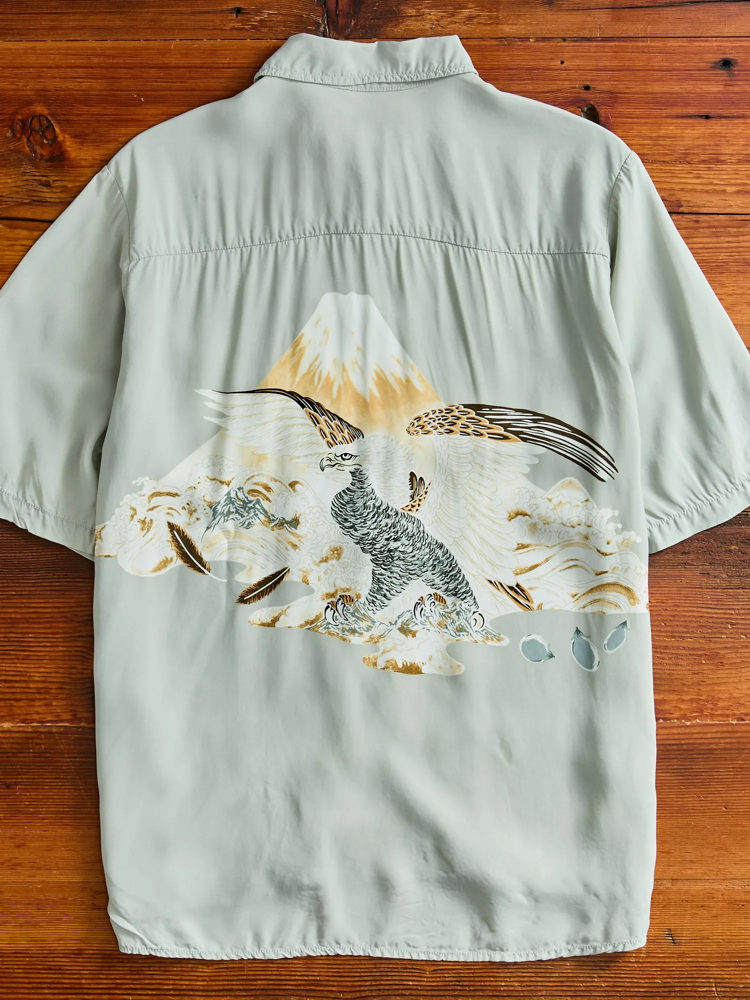 Rayon Hawk Short Sleeve Shirt in Sax