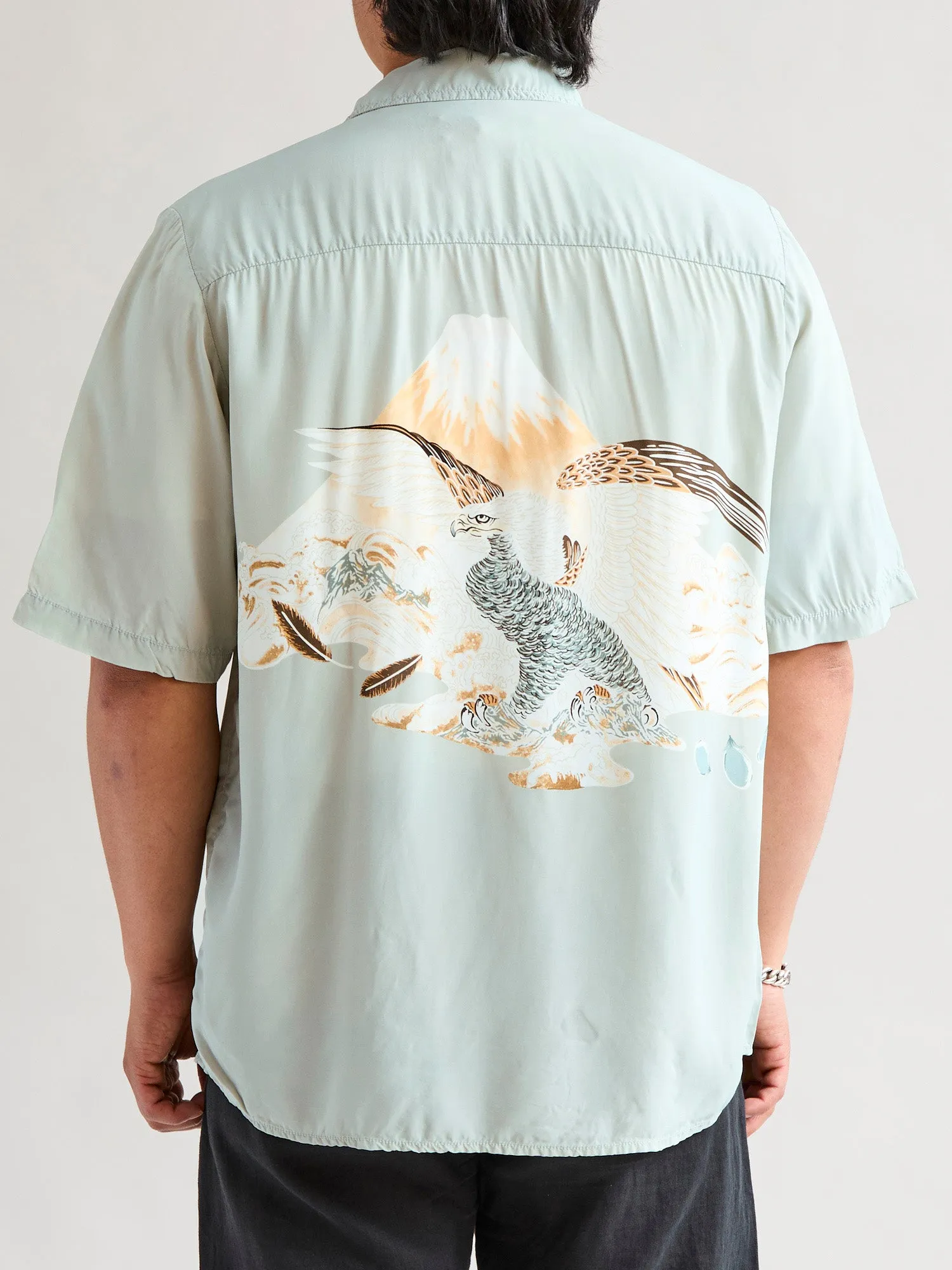 Rayon Hawk Short Sleeve Shirt in Sax