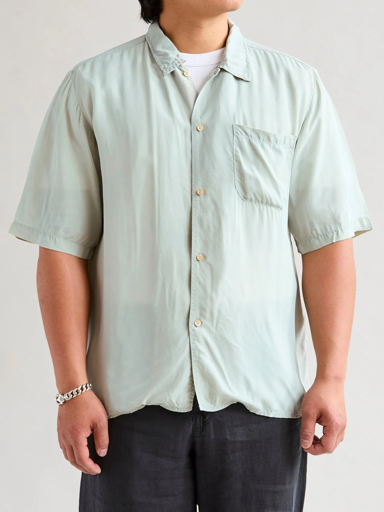 Rayon Hawk Short Sleeve Shirt in Sax