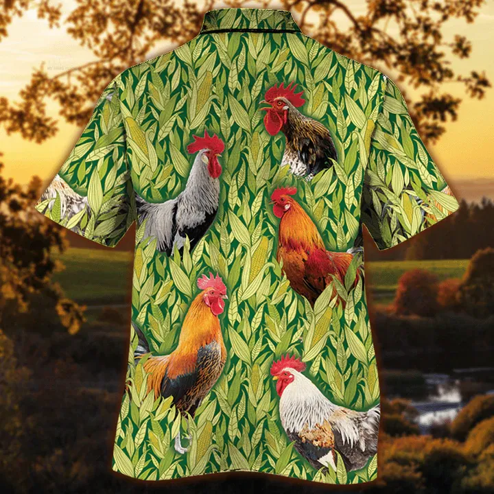 Rooster Chicken Hawaiian Shirt, Animal Hawaiian shirt, Gift for chicken lovers