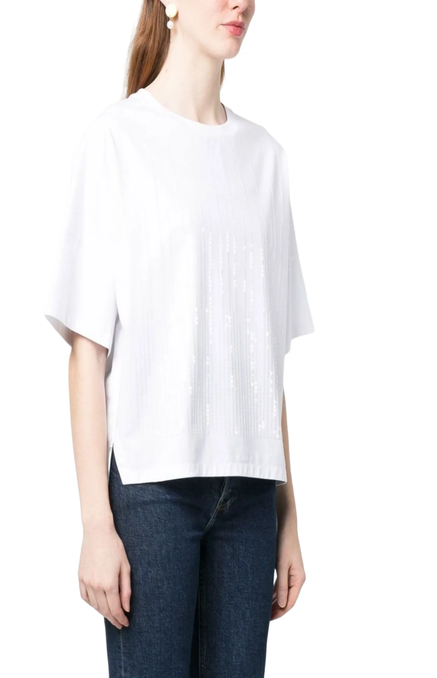 Sequin-embellished short-sleeve T-shirt