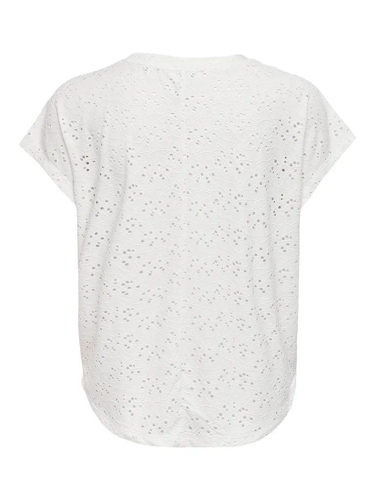 Smilla Short Sleeve Eyelet Top