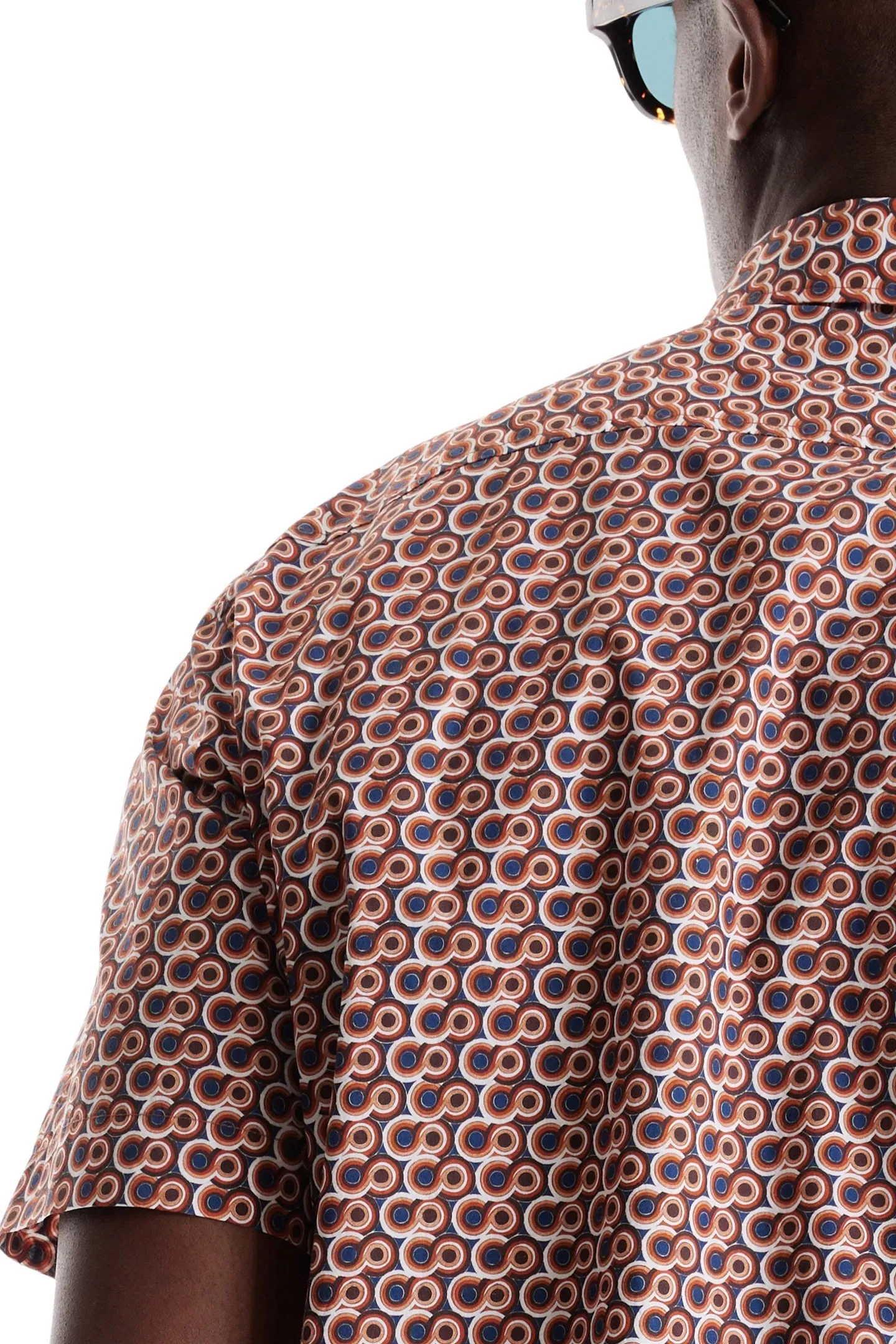 Soft Cloth Collar Shirt in Italian Poplin - Energy Beverly Pop Print